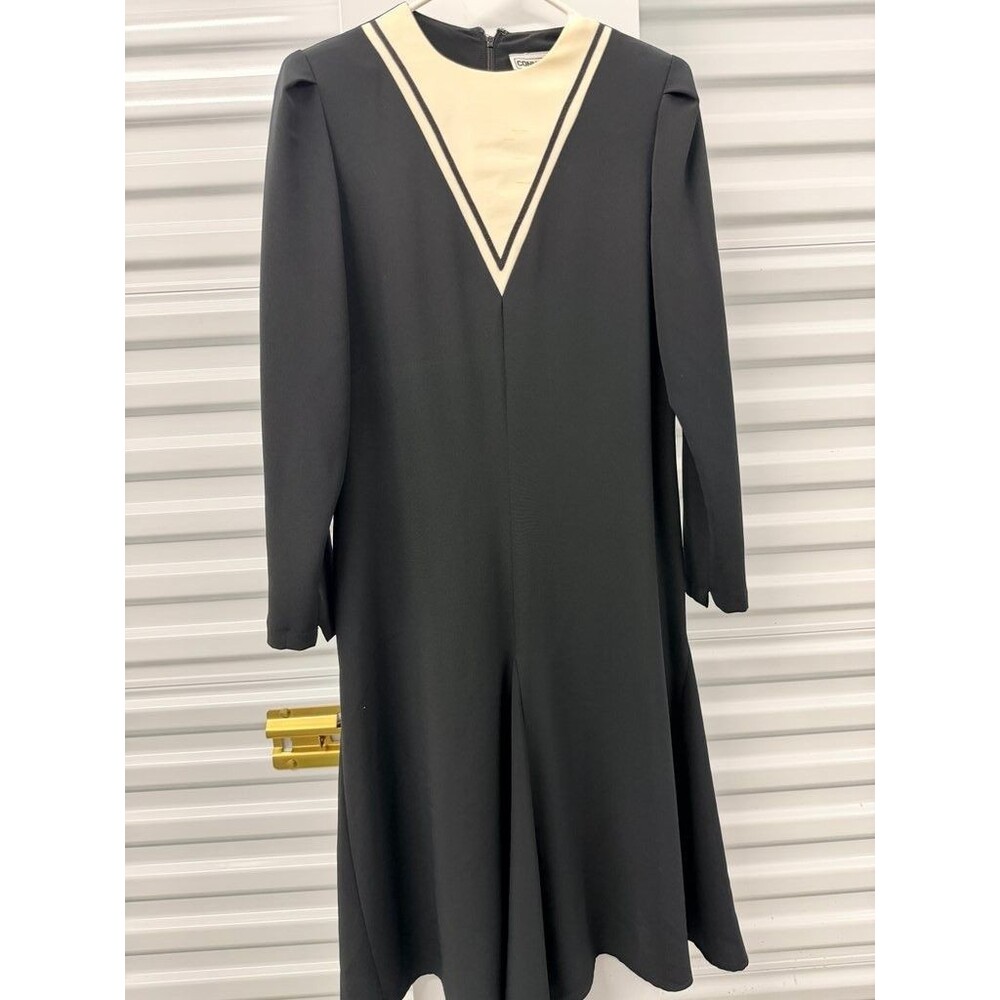 Connections Black and White Long Sleeve Dress